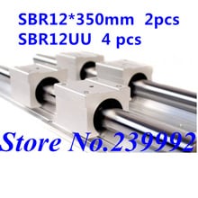 12mm linear rail  SBR12 350mm 2 pcs and 4 pcs SBR12UU linear bearing blocks for cnc parts 12mm linear guide 2024 - buy cheap