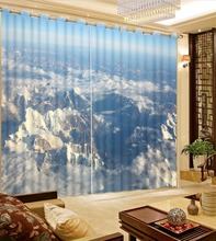 Cortinas Da Sala De Visitas moderna Nublado mountain3D 3D Cortinas Cortinas Para Quarto Home Decor 2024 - compre barato