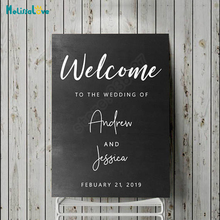 Welcome To The Wedding Of Party Decal Word Art Custom Name Date Reception Sign Baby Vinyl Decal Quote Wood Board Sticker B819 2024 - buy cheap