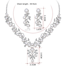 Conjunto de joias com pérolas e strass, bijuterias femininas para casamento, imitação de cristal 2024 - compre barato