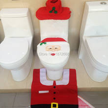 Новый Рождество Санта-Клаус, туалет Seat обложка + ковер Ванная комната коврик набор рождественских украшений 5 шт. Бесплатная доставка через china post 2024 - купить недорого