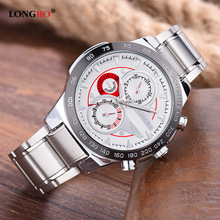 Relógio de pulso masculino luxuoso longbo, relógios esportivos de aço inoxidável 2024 - compre barato