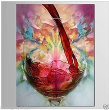 Hand Painted Oil Painting on canvas-Still Life Red Wine Abstract (No Frame) 2024 - buy cheap