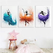 Abstract Watercolor Home Decoration Posters and Prints Dancing Angel Girls Canvas Art Painting Wall Picture Kids Room No Framed 2024 - buy cheap