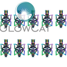 Glowcat gaiola de pingente de borboleta, 10x c515 cor arco-íris, difusor de óleo essencial para fazer jóias, pingente com medalhão de pérolas 2024 - compre barato