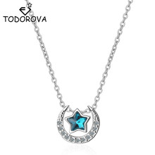Todorova Moon Star Full Zircon Necklace Chain Pendant Choker Necklace Woman Exquisite Banquet    Jewelry Gift 2024 - buy cheap