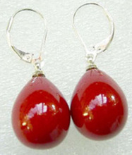 Lovely Fine Jewelry earrings 12x16mm Red South Sea Shell Pearl Drop  Earrings Pendiente Ohrringe word  [1 pair 2024 - buy cheap