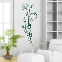 Adesivos athena padrão floral arte de parede, decalque de vinil mural arte sala de estar decoração de casa pôster papel de parede decoração 2024 - compre barato