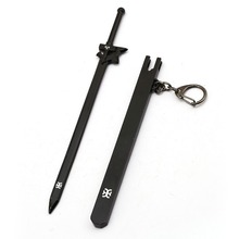 Брелок с изображением меча "онлайн", кольцо для ключей с персонажами из черного металла, аниме ювелирные изделия Chaveiro 2024 - купить недорого