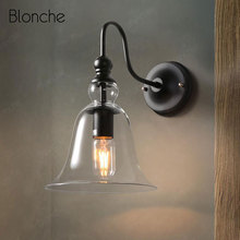 Luminária de parede industrial, luminária de vidro vintage para decoração de loft, lustre de cabeceira retrô com escadas, quarto 2024 - compre barato