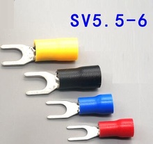 SV5.5-6 Yellow Furcate terminals Cable Wire Connector 16~14AWG Yellow Furcate Fork Spade Crimp Terminals SV5-6 SV 2024 - buy cheap