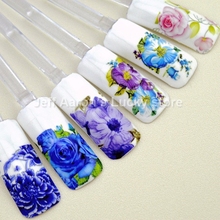 12pcs water transfer nail stickers decals for nail art tips decorations tools Beauty flower design 2024 - buy cheap