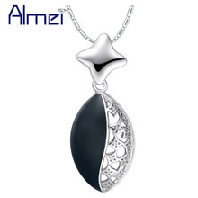 Almei 5%Off Necklaces 2017 Mujer Silver Bijouterie Suspension Enamel Pendant Decoration Women Collares Cute Leaves Jewelry N1071 2024 - buy cheap