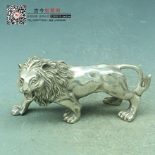 Brinquedos de artesanato metálicos bonitos chineses com revestimento a cobre poderoso estátua de leão artesanato de metal decoração familiar brinquedos de artesanato 2024 - compre barato