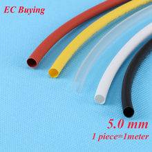1m /pcs 5mm Heat Shrink Tubing Wire Wrap Heat-Shrink Tube 2:1 Thermo Jacket  Insulation Matierial Black White Yellow Clear Red 2024 - buy cheap