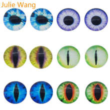 Julie Wang, 6 пар, 35/40 мм, смешанные кабошоны с изображением дракона, кошачий глаз, круглые стеклянные браслеты, ожерелье, кольца, аксессуары для изготовления ювелирных изделий 2024 - купить недорого