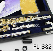 MARGEWATE Silver Flute FL-382 Small Curved Heads Flutes 16 Holes Open C Key Silver Plated Gold Lacquer Key Flute with Case 2024 - buy cheap