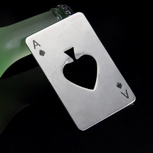 DHL Freeshippin 100pcs Stainless Steel Poker Card Shaped Beer Bottle Opener Red Wine Cap Opener 2024 - buy cheap