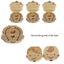 Caja de madera para guardar el cordón Umbilical del bebé, almacenamiento creativo en inglés, español, francés, ruso e italiano 2024 - compra barato