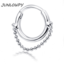 Кольцо JUNLOWPY для пирсинга носа, уха, Козелка, Раскрывающееся сегментное кольцо, ювелирные изделия для тела, ушной раковины, кольца для носа 2024 - купить недорого