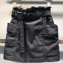 Летняя женская джинсовая юбка, повседневная, с высокой талией и большим карманом, а-силуэта 2024 - купить недорого