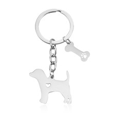 Chaveiros beagle, estilo moderno de aço inoxidável, joias de beagle 2024 - compre barato