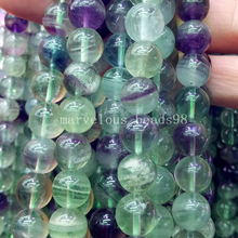 Free Shipping Beautiful jewelry  6mm Natural Flourite Round Loose Beads 15.5" G6892 2024 - buy cheap