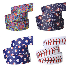 10Yards 25mm Paisley Baseball Print Sport Grosgrain Ribbon DIY Headwear Gift Wrapping Wedding Party Decorations Sewing Accessory 2024 - buy cheap