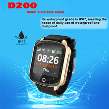 GPS Tracker Watch D200 GPS+LBS+WiFi positioning two-way call and voice monitoring IP68 swimming grade waterproofing 2024 - buy cheap