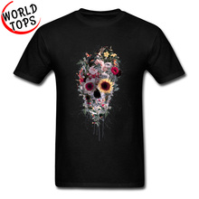 Brand New Men's Mexico T-shirts Skull Floral All Souls Day Father T Shirts 100% Soft Cotton Comfortable Tee Shirts Loose Black 2024 - buy cheap