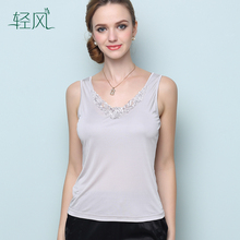 Ladies Silk Embroidery Lace Vest 100% Silk Fine Knit Sleeveless Vest Primer 2024 - buy cheap