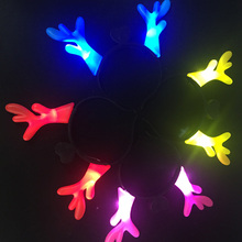 50 шт./лот LED светящийся олень рога шпилька рождественские игрушки светоизлучающий обруч на голову с рогами мигающий цветной ободок детская игрушка 2024 - купить недорого
