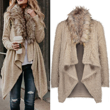 Winter Fluffy long faux fur coat women Thicken fake fur streetwear Fur collar coat female Fashion Streetwear Cardigan outerwear 2024 - buy cheap