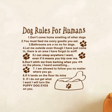 Pegatinas murales con frase Dog Rules For Humans, calcomanías de arte de pared, decoración para habitación, bonito amor y perro gratis 2024 - compra barato