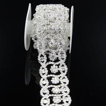 Cadena de cristal con diamantes de imitación para decoración de bodas, accesorios de decoración de boda, bandas, cinturón nupcial, adornos para Tartas, 5 yardas 2024 - compra barato