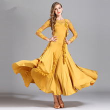 2019 New Adult Modern Dance Dress For Women Stage Dancing Ballroom Waltz Tango Spanish Flamenco Costumes Lace Standard Dresses 2024 - buy cheap
