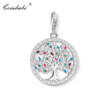 Charm Pendant Colorful Tree,2019 Fashion Jewelry Trendy Romantic Pure 925 Sterling Silver Gift For Women Fit Bracelet Necklace 2024 - buy cheap