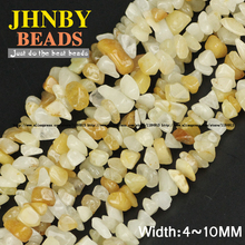 Jhnby amarelo aventurine irregular cascalho natural pedra contas 86cm 33 33 strand strand solto grânulo jóias acessórios pulseira fazendo diy 2024 - compre barato