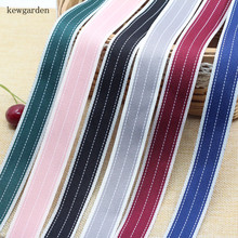 Kewgarden 1" 25 mm White Dotted Line Stripe Cotton Satin Ribbons Handmade Tape DIY Bowknot Ribbon Packing Riband 6m/ lot 2024 - buy cheap