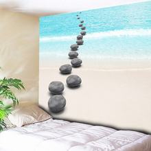 Strolling on Beach Pebbles Print Decorative Tapestry Paintings Wall Hanging Art Decor Wall Background Cloth Hippie Wall Blanket 2024 - buy cheap