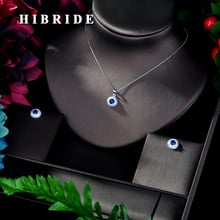 HIBRIDE Luxury Round Necklace Earring Set Cubic Zircon Crystal CZ jewelry Set for women Wedding India Bridal Jewelry N-160 2024 - buy cheap