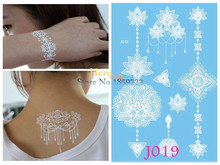 1PC Women Wedding Tattoo White Henna Flower Arm Hand Neck Makeup Flash Fake Tattoo Jewelry Waterproof Temporary Tattoo Stickers 2024 - buy cheap