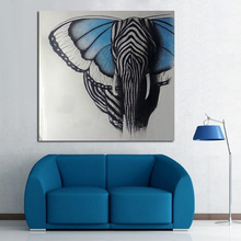 Abstracto arte da parede pintados à mão pintura a óleo bela borboleta elefante pinturas sobre tela arte moderna animais imagem casa decoração 2024 - compre barato