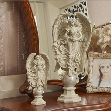 Ornamentos de resina de anjo para decoração, decoração artesanal de feng shui para decoração de casa, sala de estar, estatuetas de mesa e decoração de mascote 2024 - compre barato