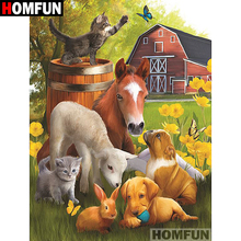 Алмазная живопись HOMFUN A07396, алмазная вышивка «животное, домашний декор», полная выкладка, круглые/квадратные стразы, 5D «сделай сам», A07396 2024 - купить недорого