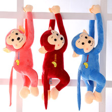 Brinquedo de pelúcia macaco de braço longo 45cm 5 cores, mini brinquedo de pendurar, boneca para bebê, presente, boneca colorida, banana 2024 - compre barato
