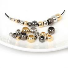 30-300 unids/lote 4mm/6mm/8mm/10mm/12mm rodio/oro/bronce plateado plástico CCB agujero grande espaciador Looose perlas para la fabricación de la joyería DIY 2024 - compra barato