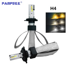 PAMPSEE T9 2 Pcs H4 LED H1 H11 9005 9012 H7 LED car headlight 3 color changing headlights 3000K 4300K 6000K flash 80W Auto Light 2024 - buy cheap
