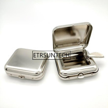 50pcs Pocket Ashtray Metal Ash Tray Pocket Ashtrays With Lids Portable Stainless Steel Mini Square Ashtrays 2024 - buy cheap