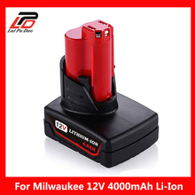 4000 mAh 12 V batería recargable de herramienta de poder de batería de iones de litio de la batería de copia de seguridad 4.0Ah para Milwaukee M12 2024 - compra barato